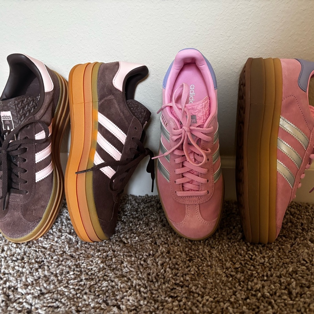 Pink adidas gazelle